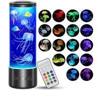 Radikor Lampara Medusa con 17 Colores y Telemando, Jellyfish Lamp con 4 Modos de Luz, Lámpara LED Medusa de Acuario para Niños Adultos, Lampara Medusa Movimiento para Relajación, Decoración del Hogar