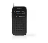 Radio portátil Nedis RDFM1110SI AM FM analógica negra altavoz y auriculares