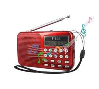 Radio AM/FM portátil - compacto con sintonizador digital AM FM,altavoz con pantalla LED, reproductor MP3, conexión para ordenador y teléfono, sonido claro y potente