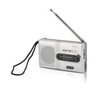 Radio Am FM Portátil Pequeña, Transistores Radio a Pilas, con Conector para Auriculares, Altavoz Incorporado de 5 W, para Camping, Playa, Viajes