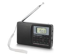 Radio AM FM, Radio Digital Portátil FM AM SW Receptor de Sintonización Digital de Sonido Radio de Banda Completa con Reloj Despertador, Mini Radio de Bolsillo para Regalos Mayores, Función de Memoria,