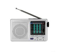 Radio AM FM SW Portátil, Modelo Vintage Con Recepción Clara, Pur Pilas AA, Perfecto Para Adultos Mayores Y Aficionados A Lo Retro(Silver)