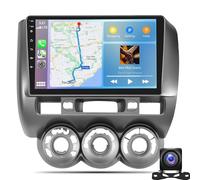 Radio Android 14 con Reproductor de DVD, GPS de 9", CarPlay inalámbrico, Bluetooth, WiFi, FM, Mirror Link, Unidad Principal para Honda Jazz Fit (Volante a la Derecha) 2002-2008