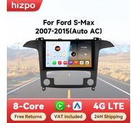 Radio Android Auto Hizpo de 9 Pulgadas y 2 Din para Ford S-Max S Max 2007-2015, Auto AC, CarPlay, 4G, GPS, Multimedia para Auto, Autoradio 2 Din 6115 RDS S8 (8GB 128GB)