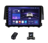 Radio Android Doble DIN de 9" para Honda Civic 10 FC FK 2015-2020, CarPlay y Android Auto inalámbricos, Bluetooth/WiFi, GPS, cámara Trasera y Control en el Volante.