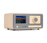 Audizio Dozza - Radio Dab+ FM Internet con Bluetooth 5.3, WiFi, 40W, Pantalla 3.5", Despertador, Mando a Distancia, Altavoz Radio Bluetooth con Gran Sonido para casa y Oficina, Color Bambu y Gris