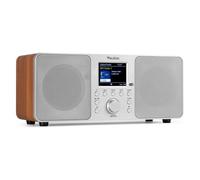 Audizio Genua Dab Radio Digital Dab y FM con Bluetooth, Sistema de Altavoces estéreo, Doble Alarma, Temporizador de Apagado, Mando a Distancia, 50 W de Potencia de Salida, Pantalla Digital