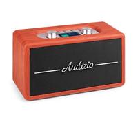 Audizio Tune60 - Radio Retro portátil con Dab+ FM Bluetooth 5.0 Altavoces 40W Pantalla LCD USB MicroSD AUX Alarma Temporizador diseño Vintage Ideal para hogar y Viaje - Acabado en Madera Cereza