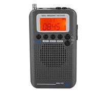 Bewinner Receptor Portátil de Radio de Banda de Avión VHF Grabadora de Radio de Banda Completa Receptor de Radio de Banda Completa Air/FM/Am/CB/SW/VHF, Pantalla LCD con Luz de Fondo(Negro)