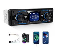 Radio Bluetooth Coche, GOHHDL Radio de Coche con Puerto de Carga Tipo C, Radio de Coche 1DIN con FM Bluetooth Manos Libres, 7 Colores, USB/U Disk/AUX/SD, SWC, EQ, indicador de Tiempo