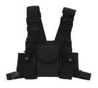 Radio bolsillo de bolsillo arnes de pecho arcon cofre chaleco maleta 2 vias radio walkie talkie Adecuado para UV-5R Negro