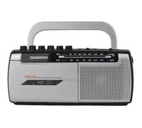 Radio Cassete Daewoo DW1107/ con Cable/ a Pilas/ Negra y Plateada