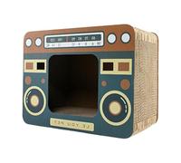 Radio Cat Scratcher, gato grande Scratcher,Gran Tarjeta de rascado de gato de radio cuadrada | Sello de papel corrugado para gatito interior para el salón