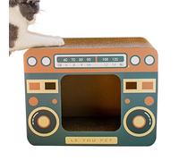 Radio Cat Scratching Board, Cat Scratcher House - Tarjeta permanente para rascar para gatos cuadrados cuadrados interactivos,PASO DE CAMPO ORGATO LOS MUEBLES RADUCE CAMA DE LA NOTURA PARA LA CAMA EN
