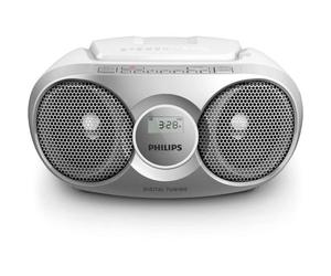 Radio CD Philips AZ215S/ 3W RMS/ con Cable/ Plata