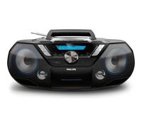 Philips AZB798T/12 Máquina de Sonido CD portátil, Reproductor de CD y Cassette Dab y FM Bluetooth, MP3-CD, USB, Bass dinámico, Control Remoto, Temporizador de sueño - Negro