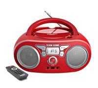 Radio CD Reproductor de CD portátil CD MP3 con Bluetooth, USB, Radio FM, Entrada Auxiliar,Sistema estéreo CD Boom Box
