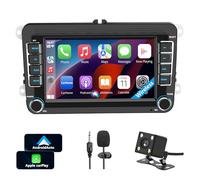 Radio Coche 2 DIN pour Pantalla Volkswagen Golf 5 6 Passat Jetta EOS Touareg, Écran IPS Android Auto CarPlay Sans Fil, Bluetooth USB FM RDS Noir