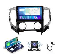 Radio Coche Android con Wireless CarPlay y Auto Compatible Con Mitsubishi L200 2015-2019 | Navegador GPS Touchscreen 15, 4G LTE/WiFi, Bluetooth, Cámara Marcha Atrás 1080P | Instalación Plug & Play