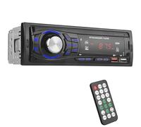 Radio Coche Bluetooth 1 DIN - Autoradio soporta Llamadas Manos Libres, 2 Puertos USB, SD, AUX-in, Radio FM - Reproductor de MP3 con Control Remoto