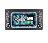 Radio Coche Wireless CarPlay Android Auto, Sistema LINUX Radio AM/FM/RDS BT 5.0 con Pantalla Táctil Mando de Volumen Físico, Arranque Rápido Plug and Play para Audi A4 S4 RS4 2003-2012,SEAT EXEO 09-12