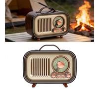 Radio con Altavoz Bluetooth Retro, Radio Portátil Am FM SW con Antena Telescópica y Batería de 2000 MAh, para Casa, Coche, Viaje, Camping
