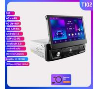 Radio con GPS para coche, reproductor Multimedia con Android, Universal, 1 Din, estéreo, CarPlay, portátil, Manual, retráctil, pantalla táctil T101 8cores