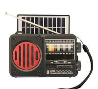 Radio con Manivela Manual | Radio Portátil Multibanda - Linterna LED con Carga USB y Solar para Camping, Hogar, Senderismo, Apagones y Señal de Emergencia
