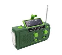 Radio con Manivela Manual | Radio Solar con Manivela y Energía Solar - Altavoz y Linterna con Batería para Emergencias, Camping, Senderismo y Aire Libre