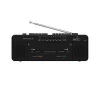 Radio con Reproductor de casetes y Reproductor de MP3, Doble pletina de Casete, Radio FM/SW/WM, Disco U/Tarjeta TF, grabación y transcripción con un Solo Clic
