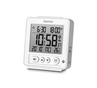 "Radio-controlado digital despertador ""Rhodas"", LCD, blanco