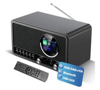 Radio Dab Plus con Bluetooth,Radio Digital Dab+/FM con Mando a Distancia y Funcionamiento por Red Eléctrica,Radio Despertador,USB/AUX,Temporizador de Apagado Automático, 30 Emisoras Presintonizadas