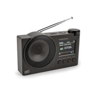 Radio Dab+, radio FM, 60 estaciones preestablecidas posibles, recargable o CA, reloj despertador, altavoz Bluetooth Thomson RT400DABBTBK (negro), cable de carga USB C