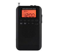 Radio de Bolsillo estéreo de 2 Bandas con Radio Am FM Digital portátil con Pantalla ICD, Auriculares