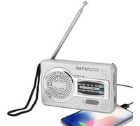 Radio De Bolsillo Portátil con Pilas Am FM, Radio Portátil Pequeña Am/FM, Vintage Radios A Pilas, Pequeña con Conector para Auriculares, Fácil De Utilizar, para Cocina, Baño O Garaje