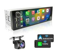 Radio de Coche 1 DIN Universal con Carplay y Android Auto Inalámbrico,Autoradio 1 DIN con Pantalla Táctil de 6.86“ Pulgadas y Cámara Trasera, Admite Bluetooth/Mandos Volante/FM/USB