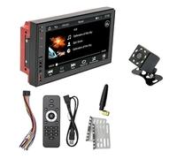 Radio De Coche 2 DIN con Android-Auto, Reproductor Multimedia Inalámbrico, Bluetooth, MP5, Manos Libres,de Audio USB, Unidad Principal FáCil Instalación para Viajes(FS02W with Camera)