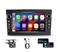 Radio de Coche 2 DIN para Opel Corsa d/Astra h/Zafira b/Meriva/Vivaro Bluetooth Stereo Car con Wireless Carplay Android Auto Pantalla de 7 Pulgadas Mirror Link/FM/AHD Backup Camera/WiFi-Black
