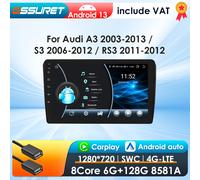 Radio de coche 2Din Android 13 para Audi A3 8P S3 RS3 2003-2013 Multimedia de coche GPS 4G inalámbrico CarPlay Android Auto AI autoradio de voz W1 (8Core 2G 32G)