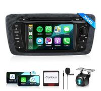 Radio de Coche 2G+64G para Seat Ibiza 2009-2013, Podofo 6.2 Pulgadas Pantalla táctil Android 13.0 Radio con Carplay inalámbrico Android Auto EQ BT GPS Mirror FM RDS USB Cámara de Marcha atrás