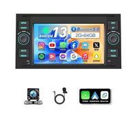 Radio de coche Android 13 de 2 + 64 G para Ford Transit 2006-2011 con coche inalámbrico Carplay Android, radio de 7 pulgadas con pantalla táctil GPS WiFi Bluetooth cámara de visión trasera Mirror Link