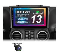 Radio de coche Android 14 mejorada para Jeep Wrangler 2007-2018 4+32G con Carplay inalámbrico y pantalla táctil Ultra HD de 10.1 pulgadas, AM/FM/RDS, cámara de respaldo, SWC