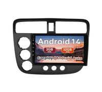 Radio de Coche Android 15 para Honda Civic 2001 2002-2005，9 Pulgadas Radio Double DIN inalámbrico, Bluetooth Carplay, Visión Trasera en Directo HD, Carga rápida GPS(M700S 8G+256G)