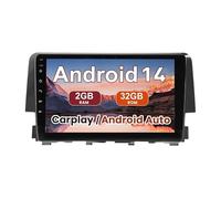 Radio de Coche Android 15 para Honda Civic 2016-2020，9 Pulgadas Radio Double DIN inalámbrico, Bluetooth Carplay, Visión Trasera en Directo HD, Carga rápida GPS(M100S 1G+32G)