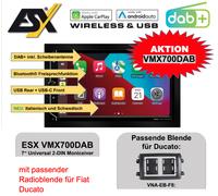 Radio de coche ESX VISION VMX700DAB 2 DIN Moniceiver con embellecedor de radi...