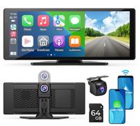 Radio de coche inalámbrica A-pple Carplay y Android Auto con pantalla táctil de 10,26 pulgadas: cámara de marcha atrás 1080p, Mirror Link, Siri, FM, Bluetooth - navegación Drive Mate portátil
