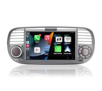 Radio de Coche para FIAT 500 Radio con Pantalla táctil USB Bluetooth FM/Am Linux Sistema estéreo de Coche de Doble DIN con Carplay inalámbrico/Android Auto (Black)