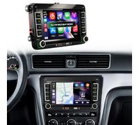 Radio de Coche para VW Golf 5 6 T5 Polo 6r Caddy Passat Touran Seat con 7 Pulgadas Pantalla, Radio Coche 2 DIN con CarPlay y Android Auto, Portátil Bluetooth con Trasera Cámara FM/Am/RDS EQ SWC