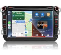 Radio de Coche para VW Golf 5 6 T5 Polo Sharan Passat Tiguän,[Android 15.0 4GB+64GB 2.0Ghz] CAWELL 8 Pulgadas HD Doble DIN Radio con 4G/Navi/Bluetooth WiFi/GPS/RDS/USB/FM/SD/RCA DVD/CD CarPlay