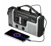 Radio de Emergencia con Alerta meteorológica NOAA, Radio Am/FM Solar portátil para Supervivencia 1200 mAh, Luz de Emergencia, lámpara de Lectura, batería Externa, termómetro para el hogar y Camping